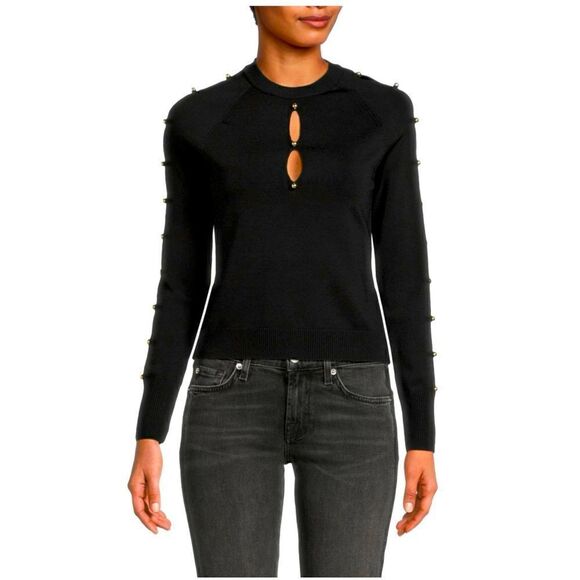 SIMKHAI Ryann Beaded Keyhole Sweater NWT XS - Picture 1 of 12
